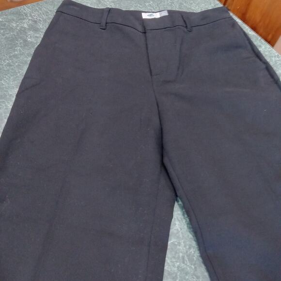 Old Navy High Rise Wide Leg Flare Crop Chino Dress Pants Women's Size 10 Black - Picture 3 of 13